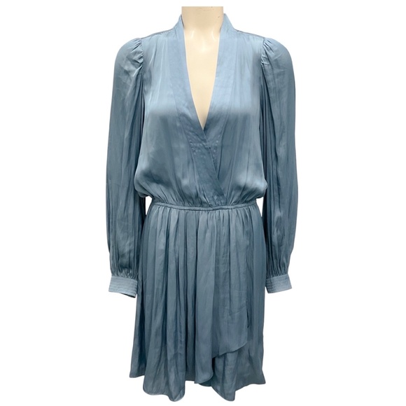 ZADIG & VOLTAIRE BLUESTONE REMEMBER SATIN DRESS - Picture 1 of 6